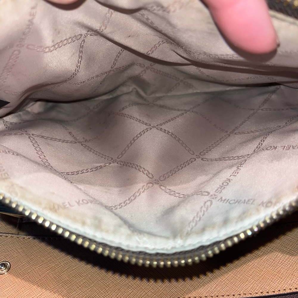 Michael Kors Karla Brown/Acorn/Gold Leather East West Crossbody - Picture 8 of 14